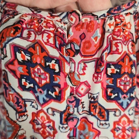 {Artisan NY} Women's Plus Size Mosaic Print Rayon Blouse - Picture 9 of 10